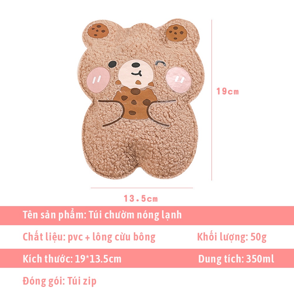 Túi chườm nóng lạnh 350ml chườm nóng giảm đau bụng kinh cho bạn gái, giữ ấm mùa đông, chườm lạnh hạ sốt ALI CARE