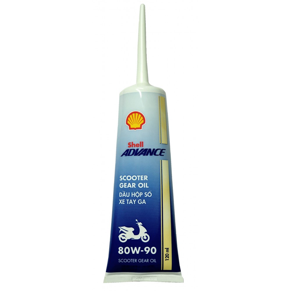 a Nhớt hộp số (nhớt láp) xe tay ga SHELL ADVANCE SCOOTER GEAR OIL 120ml