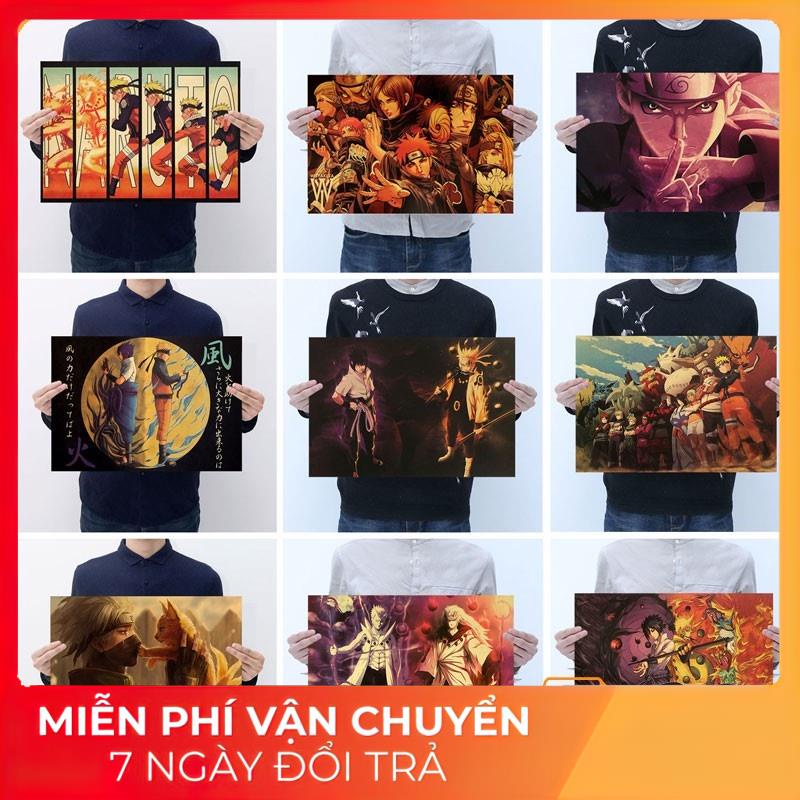 Poster Anime Naruto Dán Tường kích thước 20x30cm - Decal Áp Phích dán tường Naruto có sẵn keo