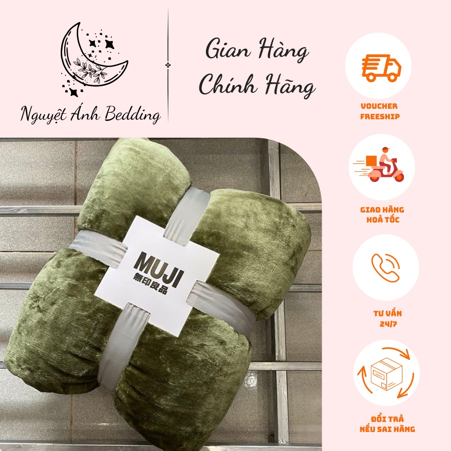 (Hàng sẵn kho)  Chăn lông tuyết MUJI xuất Nhật đủ màu 1,8kg - Hàng loại 1 - Màu Tím hồng