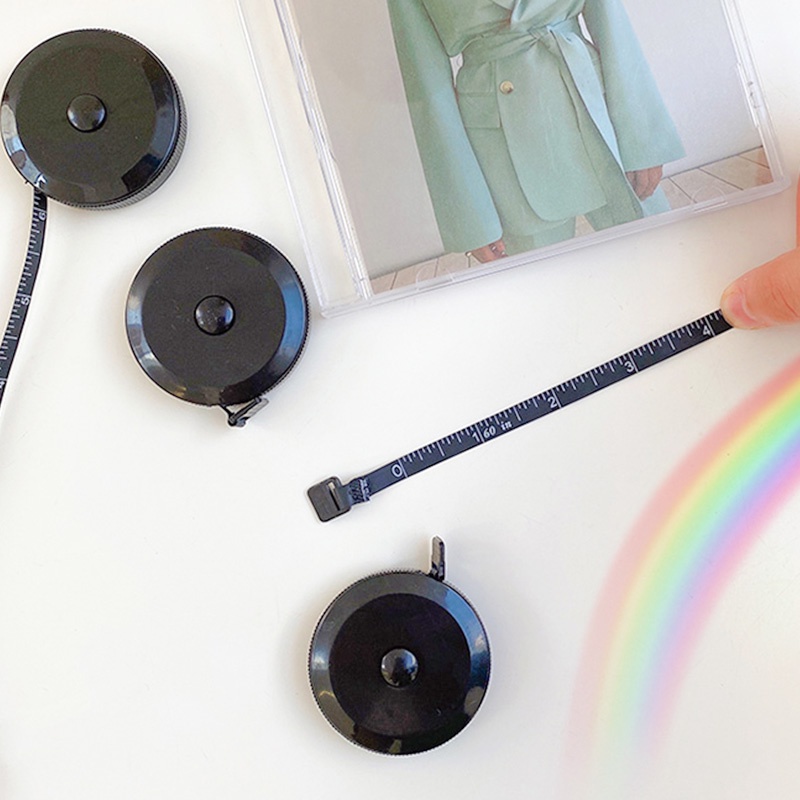 Thước Dây Bằng Nhựa Mềm Dài 1.5M Hình Tròn Màu Đen