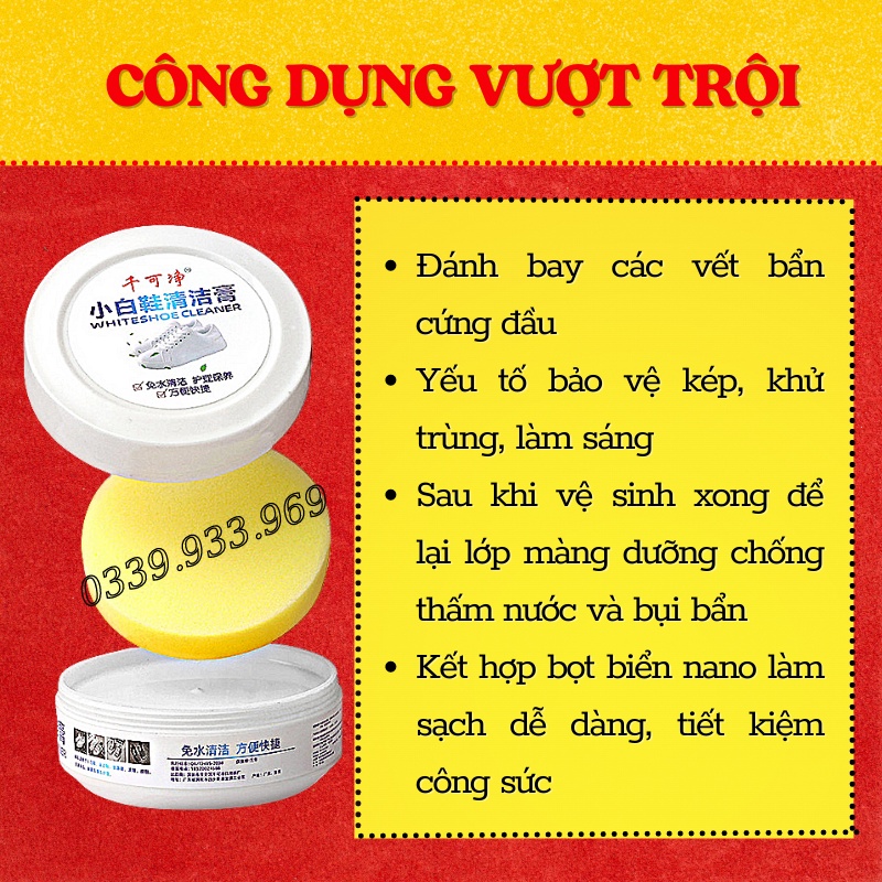 Kem Đánh Giày - Sáp Tẩy Trắng Giày - Sáp Vệ Sinh Giày, Đồ Da Đa Năng 260g