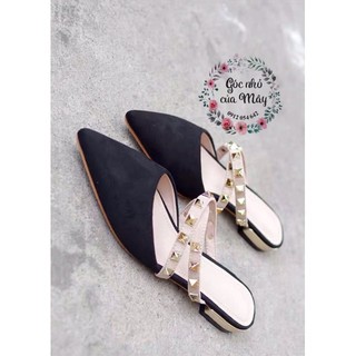 ( ORDER ) Giày sục da lộn phối đinh đế 2cm