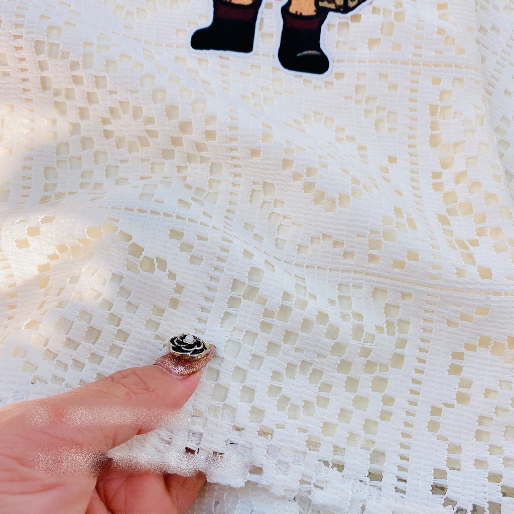 Váy bé gái ren phom suông hình thỏ đáng yêu 9kg đến 25kg