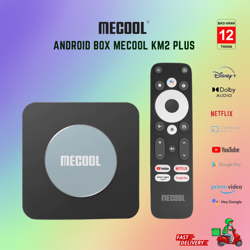 Android TV Box Mecool KM2/KM2 PLUS , Android chính chủ, Netflix 4K, Âm thanh Dolby, Điều khiển Voice Bluetooth