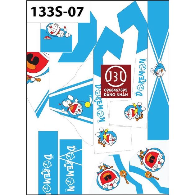 TEM TRÙM XE ĐIỆN 133S - 07 DOREMON 3 LỚP