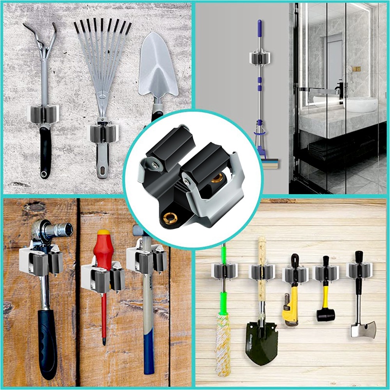 Set 10 Giá Đỡ Chổi Lau Nhà Kèm 10 Ốc Vít Tiện Dụng Cho Nhà Bếp / Phòng Tắm