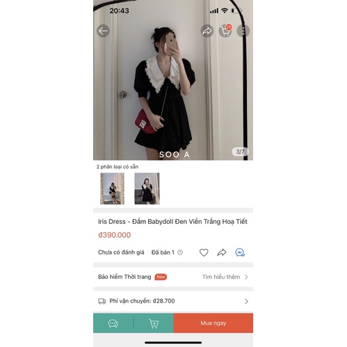 Váy sơ mi cổ thêu loại 1