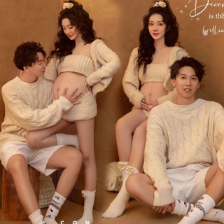 [Phụ Nữ Mang Thai] Áo Len Dày Chủ Đề Chụp Ảnh Nghệ Thuật Phong Cách Mới Cho Mẹ Bầu