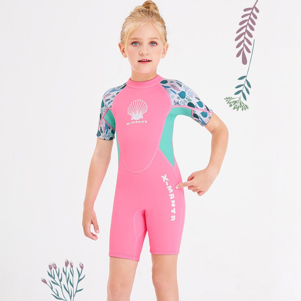 Bộ Đồ Lặn Gồm Áo Liền Quần Ngắn Tay Dày 2 5MM Chất Liệu Cao Su Tổng Hợp Cho Bé