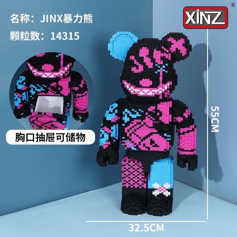 Đồ Chơi Lắp Ráp Mô Hình Gấu Bearbrick Jinx, Bearbrick Ma Vương, Gấu Bearbrick chữ, Gấu Phi hành gia cao 55cm