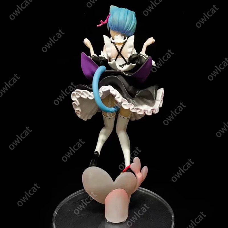 Mô Hình Nhân Vật Re: Zero Rem  23cm 1/8 Size Cat Ear Maid Reset Life Different World from Zero Anime Figure Packed in Box Model