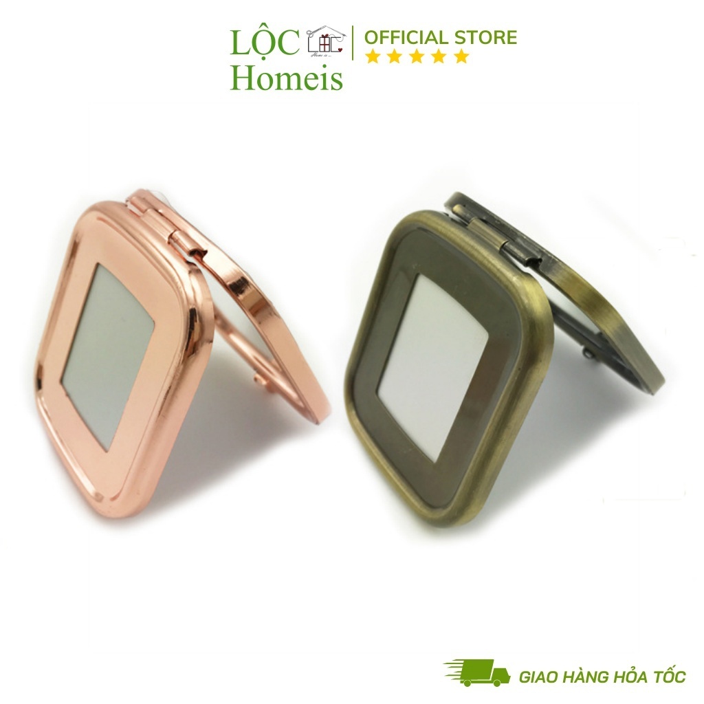 Phôi Gương Vuông Bỏ Túi Thêu Handmade - LỘC Homeis