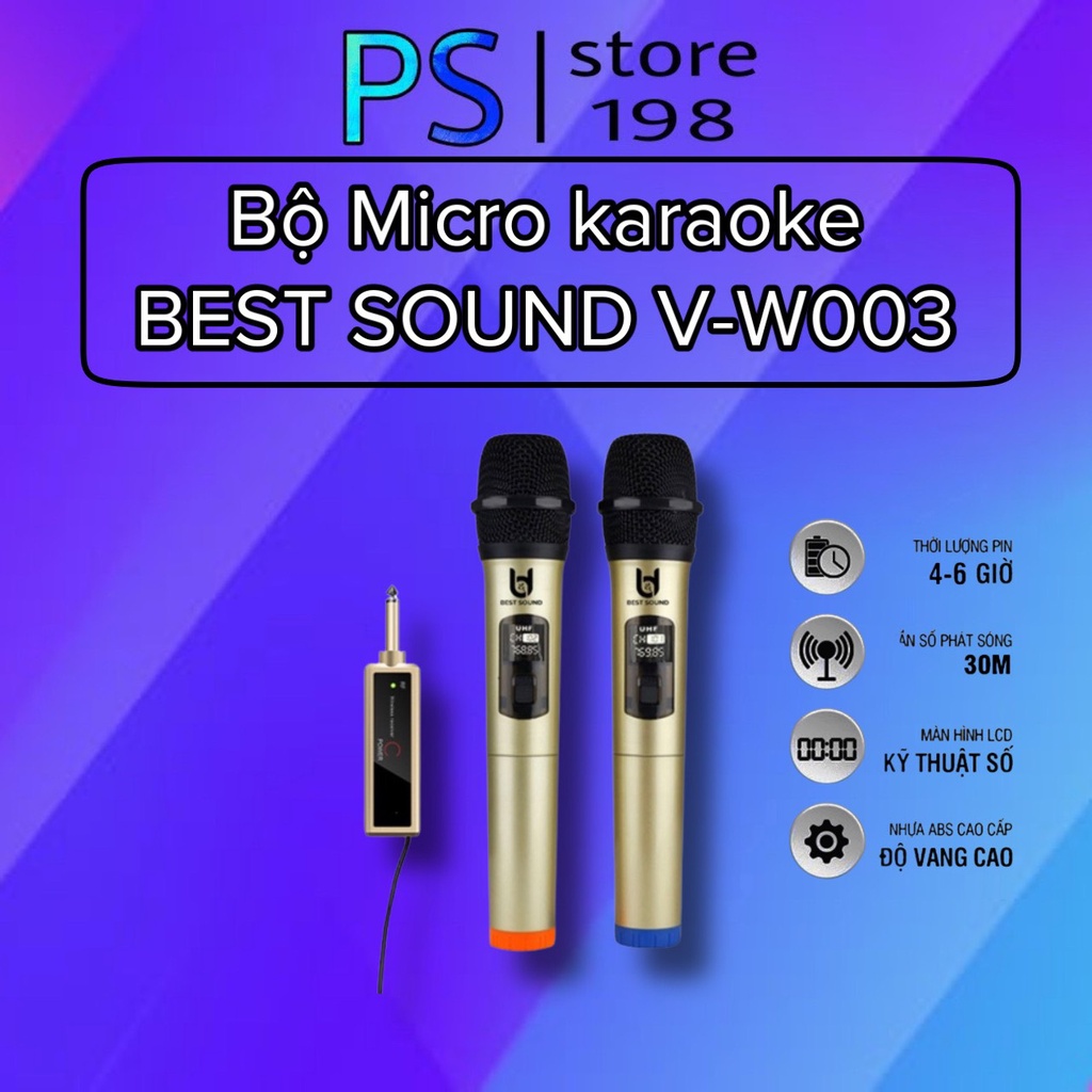 Micro Không Dây Hát Karaoke W003 plus+ Thương Hiệu Việt Star Quốc Tế