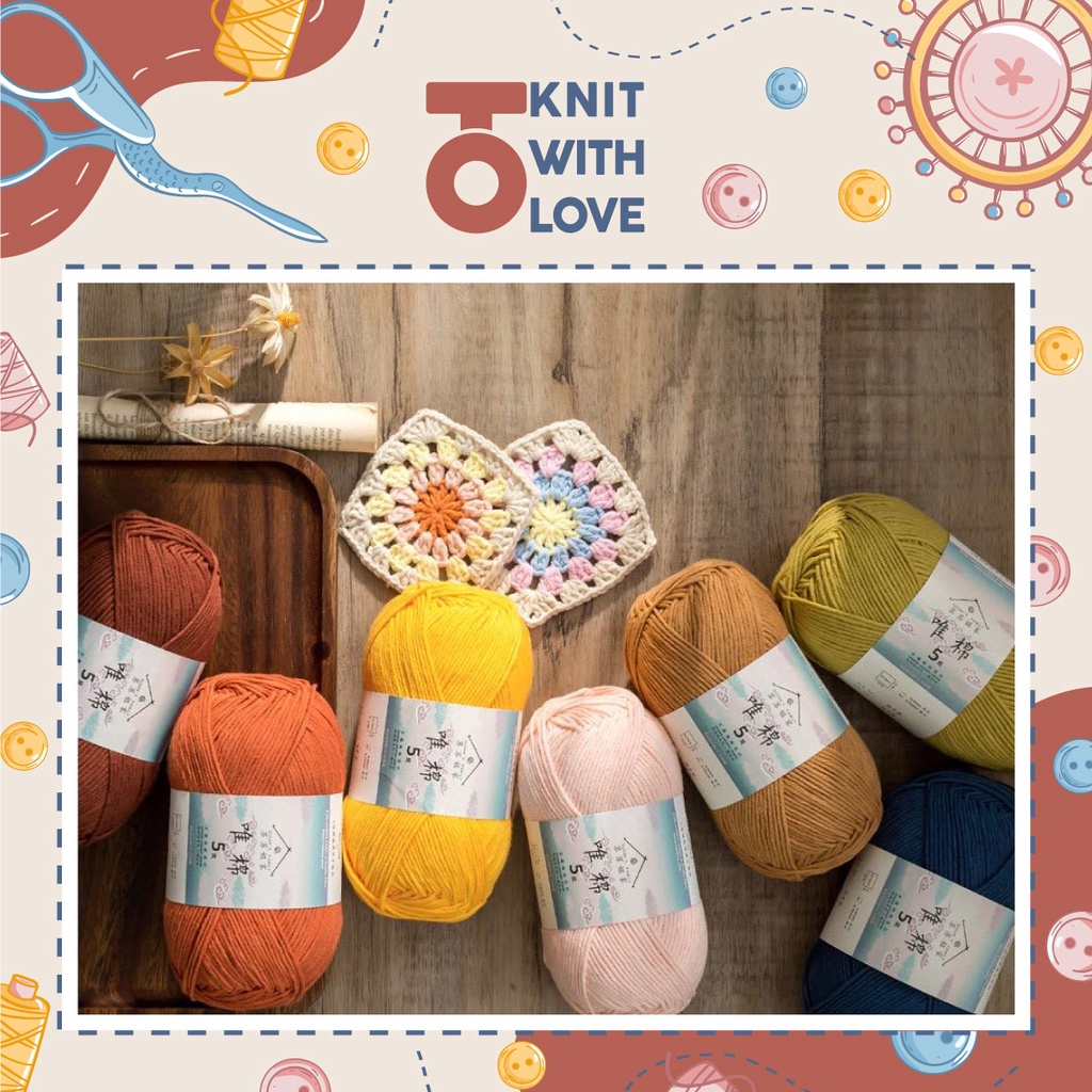 Len cotton Susan Family 5 nội địa Trung nhiều màu sắc, đan móc đồ thu đông, cuộn 100gr