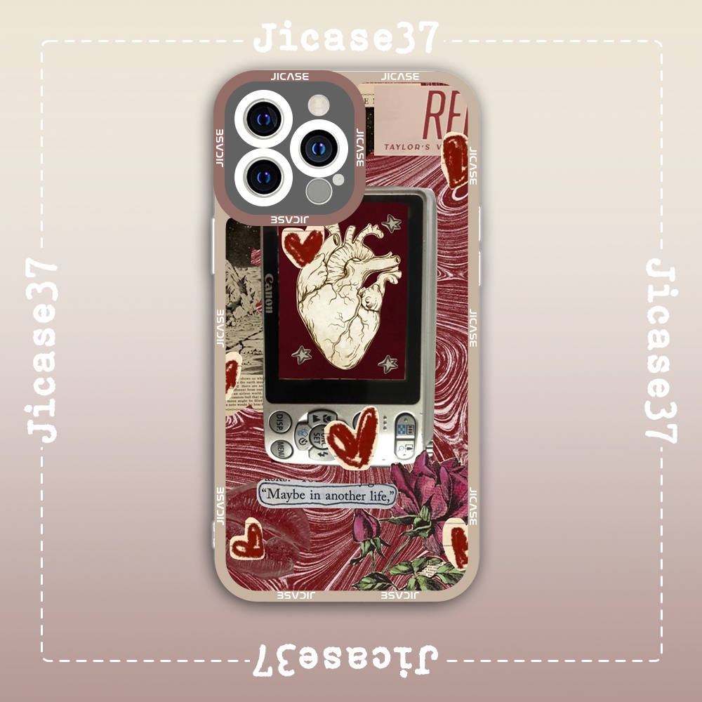 Ốp lưng iphone cạnh vuông Jicase JMcase Trái Tim Heart Sign Collage Aesthetic x/xs/11/12/pro/max/plus/promax