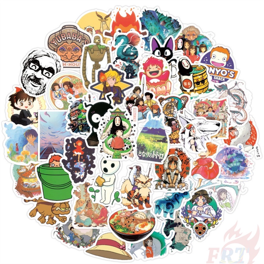 ❉ Miếng Dán Hình Anime Miyazaki Hayao Xinh Xắn ❉ Bộ 55 Sticker Chống Thấm Nước Họa Tiết Doodle Hợp Thời Trang