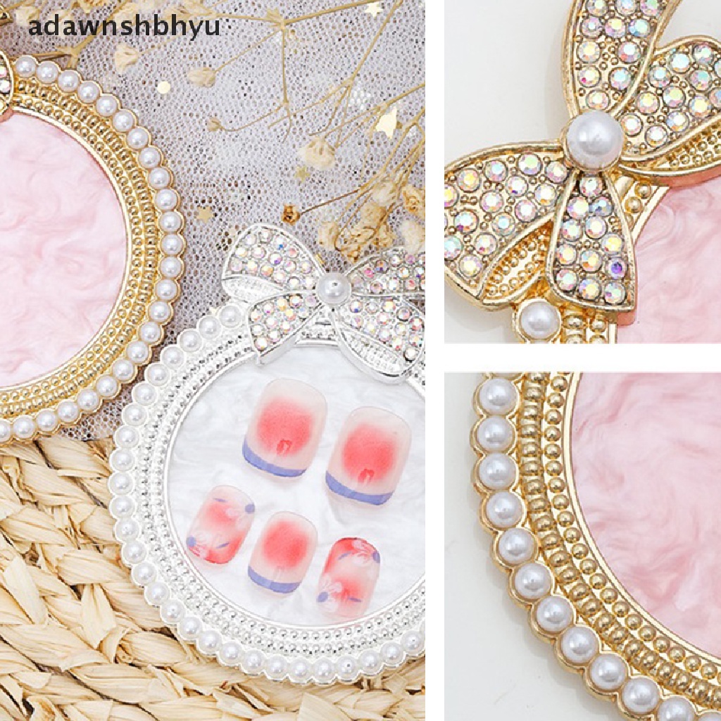 Khay Trưng Bày Móng Tay Giả Bằng Nhựa Resin Hình Nơ Đính Ngọc Trai