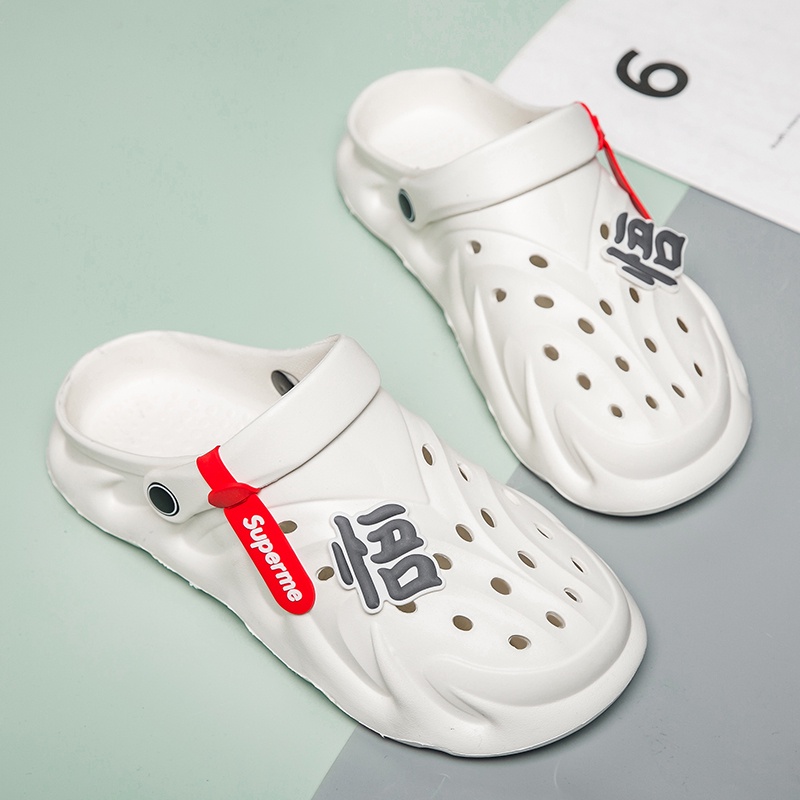 Dép Bít Mũi Đế Dày Đục Lỗ Chống Trượt Thời Trang Mùa Hè Cho Nam