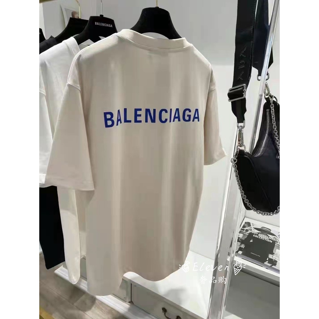 Áo Thun Ngắn Tay Cổ Tròn In logo Balenciagas Thời Trang Cho Nam Nữ