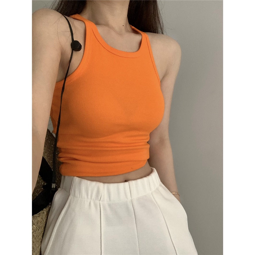 QKOOLE  Áo Hai Dây Ôm Dáng Màu Đen Quyến Rũ Thời Trang Mùa Hè Cho Nữ