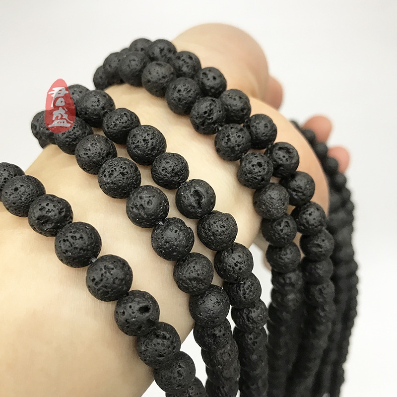 Hạt Đá Núi Lửa Tròn Tự Nhiên Aaa Dùng Làm Trang Sức diy