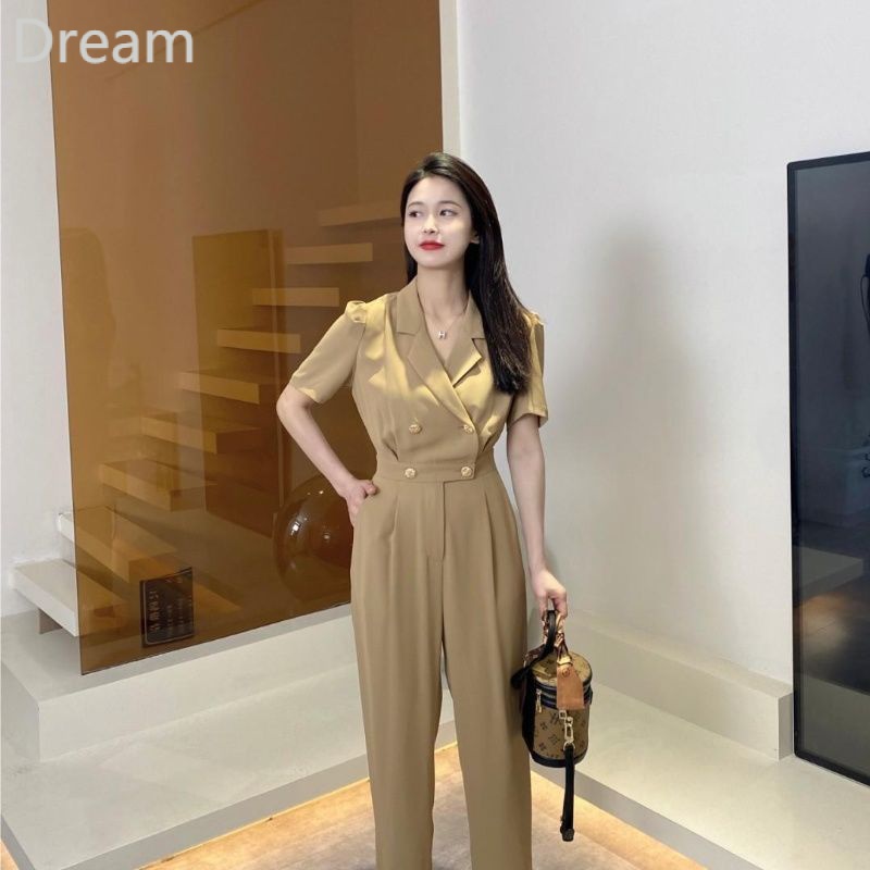 Korean style fashion jumpsuit high waist slimming small suit jumpsuit
