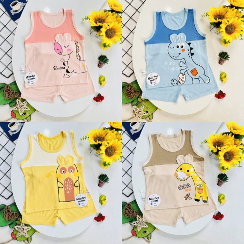 Đồ bộ bé trai , đồ bộ bé gái ba lỗ thun lạnh cho bé từ 5kg đến 14kg - JKIDSVN