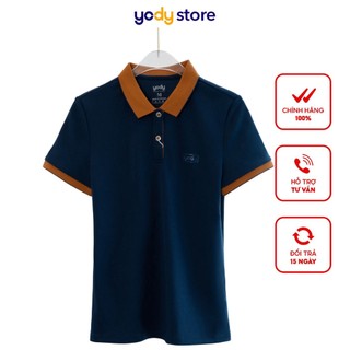 Áo polo YODY nữ chất liệu cafe phối nẹp kiểu dáng đơn giản trẻ trung thoáng mát chất liệu cao cấp APN3700
