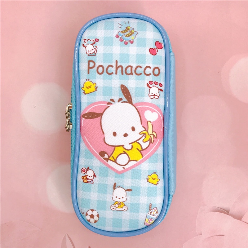 Túi Đựng Bút Bằng Da PU Có Khóa Kéo Họa Tiết Melody Kuromi Hello Kitty Cinnamoroll Pochacco Cho Học Sinh