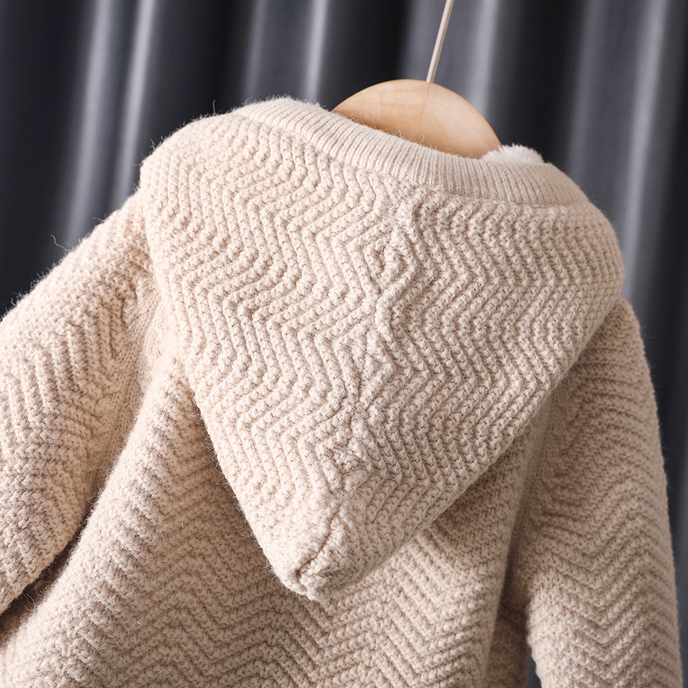 Áo khoác len lót lông dày đẹp,ấm cho bé 2023