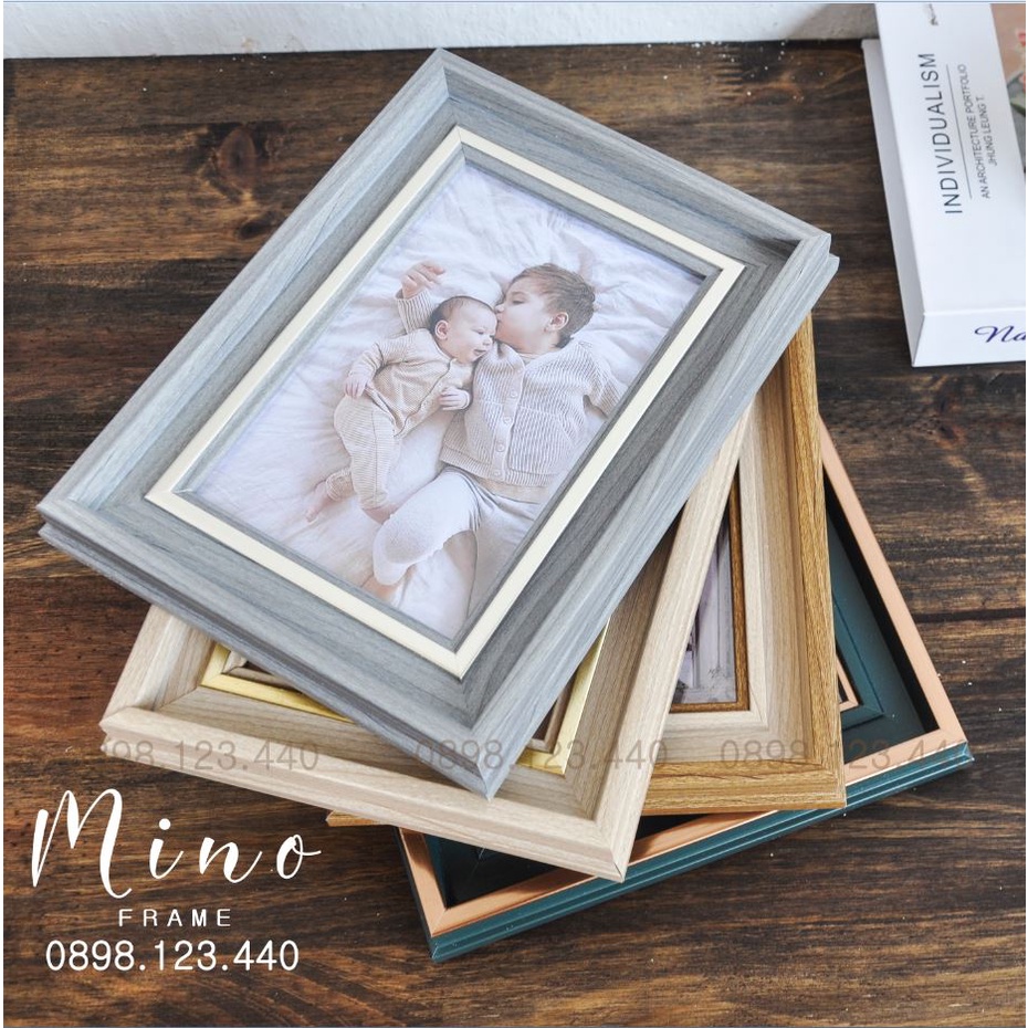 Khung Ảnh Gỗ 5 / 6 / 7 / 10 Trang Trí Phòng Khách, Phòng Ngủ Mino Frame KH05A