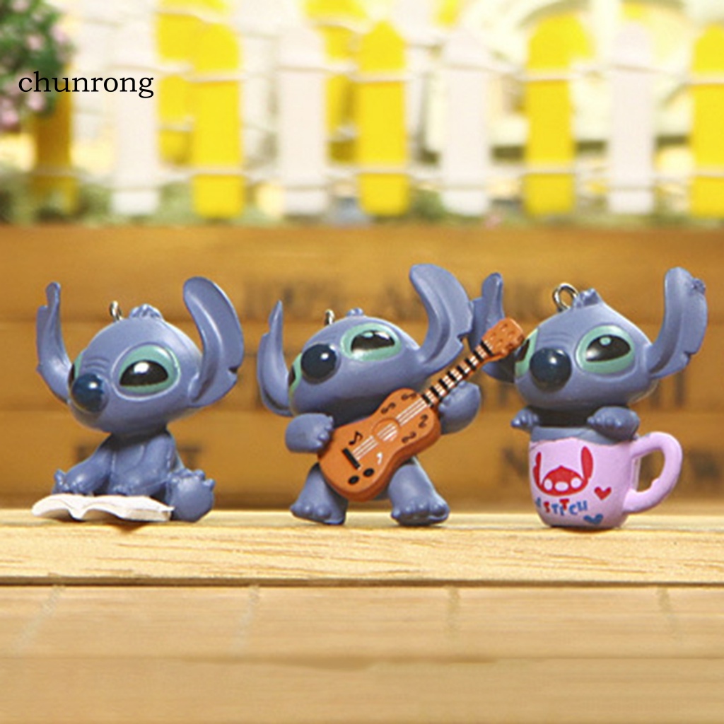 Set 4 Mô Hình Nhân Vật Stitch Chống Trầy Trang Trí Xe Hơi