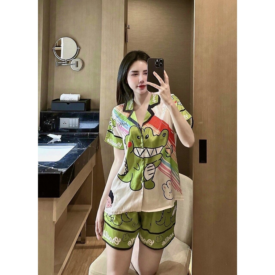 Sét đồ bộ mặc nhà thoải mái hot nhất hiện nay,pijama nữ đùi lụa mango latin satin lụa xịn cao cấp, đồ ngủ cao cấp giá rẻ