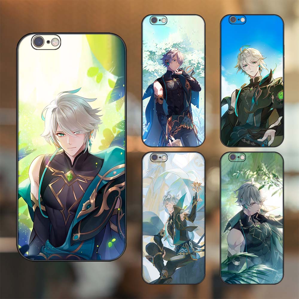 Ốp lưng iPhone 6, 6s dẻo đen cạnh vuông in hình Alhaitham Genshin Impact