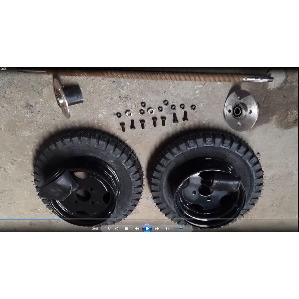 Trục và bánh xe lôi  dài 1m;1,1m; 1,2m; 1,3m, lắp bánh 400-12, 450-12, 500-12