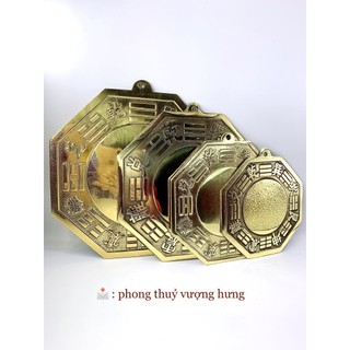 Gương Bát Quái đồng nguyên chất, gương lồi trơn và lồi bát quái 4 cỡ từ 11cm-13cm-15cm-17cm-21cm