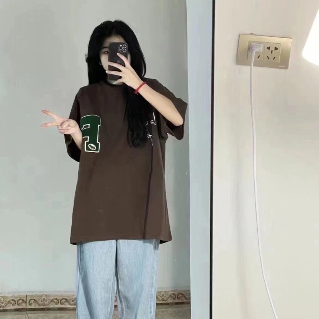 COZOK Áo Thun Tay Ngắn Dáng Rộng In Hình Thời Trang Kiểu Vintage