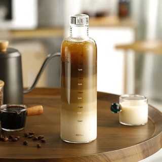 Bình Nước Nhựa 500ML Trong Suốt Có Thang Đo Thời Gian