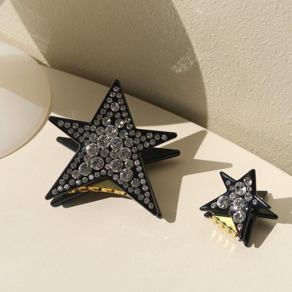 AROMA Kẹp Tóc Đuôi Ngựa Hình Cá Mập Đính Đá Kiểu Vintage Dễ Thương