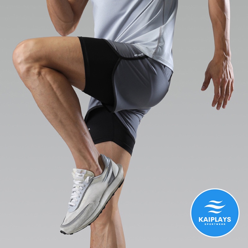 Quần đùi nam thể thao hai lớp, quần bơi nam chống thấm nước chơi tennis, bóng rổ, tập gym, chạy bộ KAIPLAYS KP036