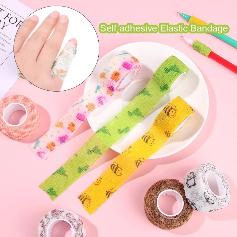 Băng Quấn Bảo Vệ Khớp Ngón Tay Co Giãn Thoáng Khí Thoải Mái In Họa Tiết Đáng Yêu