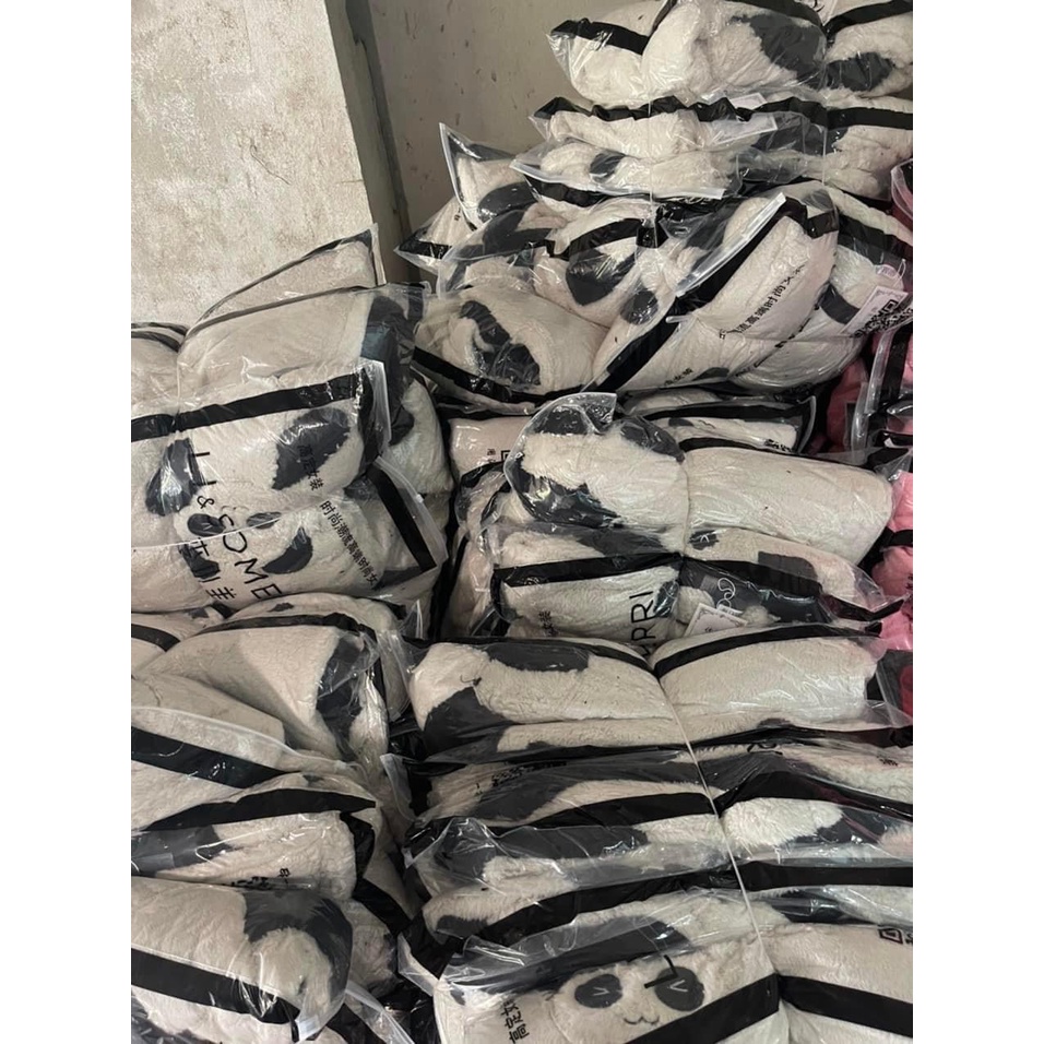 Bộ bông hình gấu đen dài tay, bộ mặc nhà lông siêu dễ thương