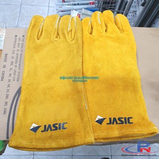Găng tay hàn Mig Jasic 2 lớp- Vải bò cách nhiệt chống cháy