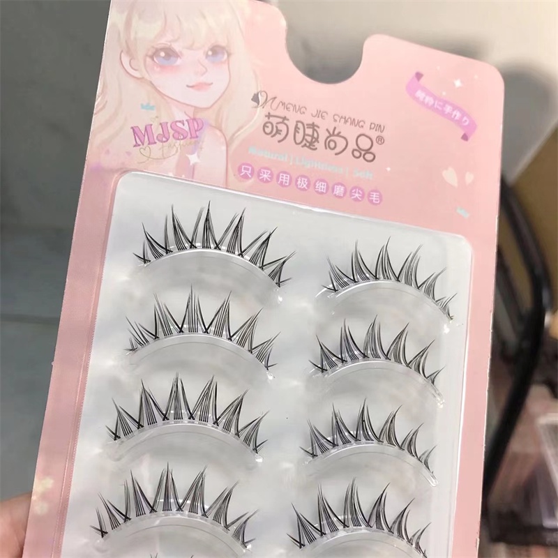 Set 5 cặp lông mi giả MENGJIESHANGPIN phong cách mắt mèo tự nhiên phóng khoáng