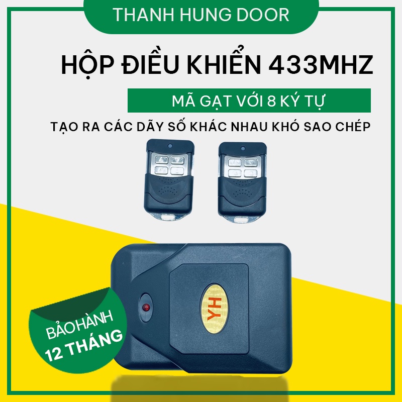 Hộp Điều Khiển Cửa Cuốn Mã Gạt Tần Số 433mhz, Remte Cửa Cuốn Chống Nước Phím Kim Loại Bền Bỉ, BH 12 Tháng