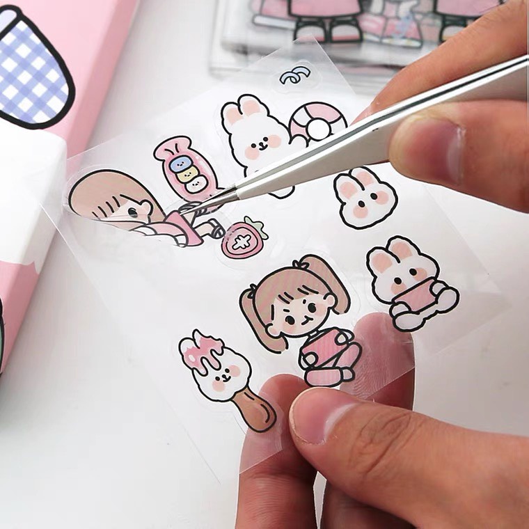Sticker cute trang trí dán tập vở, bình nước, bút nước aoki2