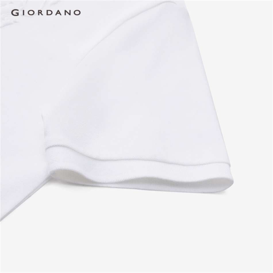 Áo polo nam GIORDANO 01013408 ngắn tay in họa tiết sư tử ba chiều thời trang