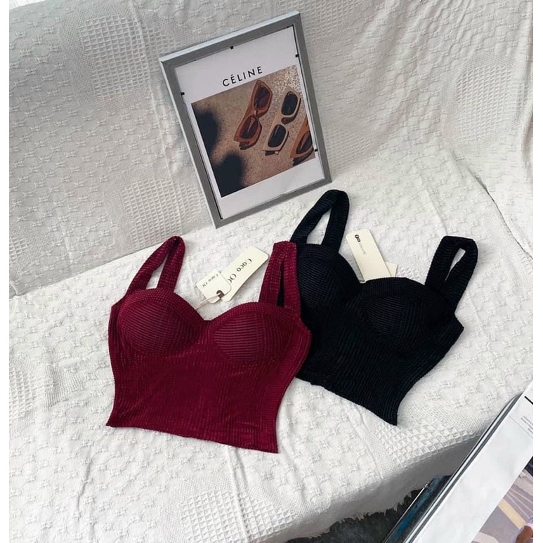 Áo Dây Bản Cúp Mút Khuôn Ngực Chất Gấm Nhung