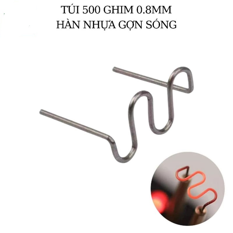 Túi 500 cái ghim hàn nhựa hàm yếm vỏ xe đường kính 0.8mm loại tốt